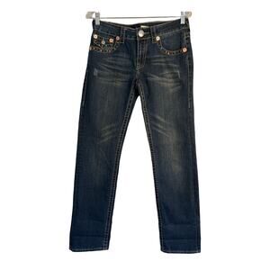 True Religion Billy Jeans Womens Size 28 Blue Straight Leg Low Rise Designer